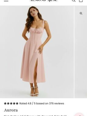 Almond Muse Aurora Pink Midi Dress